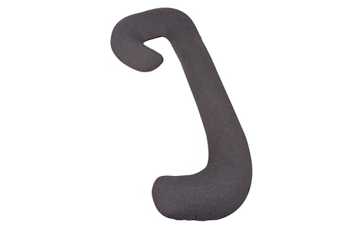 Snoogle Chic Jersey - Snoogle Total Body Pregnancy Pillow Jersey Knit Easy on-Off Zippered Cover - Charcoal