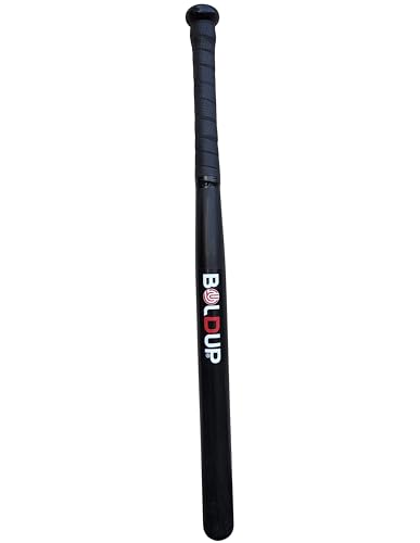 Image of Wooden Baseball Bat | Solid Wood | Durable Full-Size Baseball Bat with Anti-Slip Grip (Black1 PC)