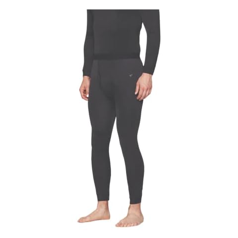 Terramar Men's Standard 100% Silk Thermasilk Filament Baselayer Bottom Pant, Black, Large Cover