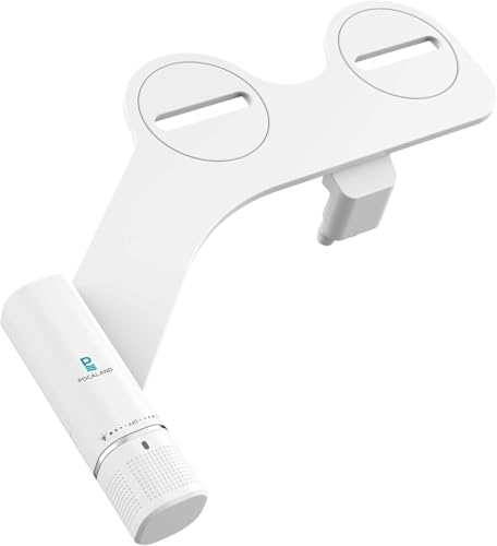 Ultra-Slim Bidet Attachment, Posterior&Feminine Wash-(Retractable Dual Nozzles), Non-Electric Bidet Attachment for Toilet Seat, Adjustable Fresh Cold Water Pressure, Stainless Steel Inlet (White)