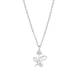 kkjoy Collana Pendente con Fiore del Nascita in Acciaio Inossidabile Gioielli Fiore del Compleanno per Donne Affascinanti(12-Dic-Agrifoglio, Argento)