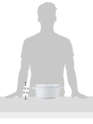 Image of STAUB Cast Iron Dutch Oven 5.5-qt Round Cocotte, Made in France, Serves 5-6, White