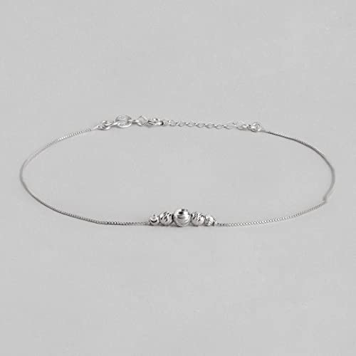 Image of ZAVYA 925 Sterling Silver Chain Look Anklet | Plated Precious Gift Ideas-Women Chain Anklet | With Certificate of Authenticity and 925 Hallmark