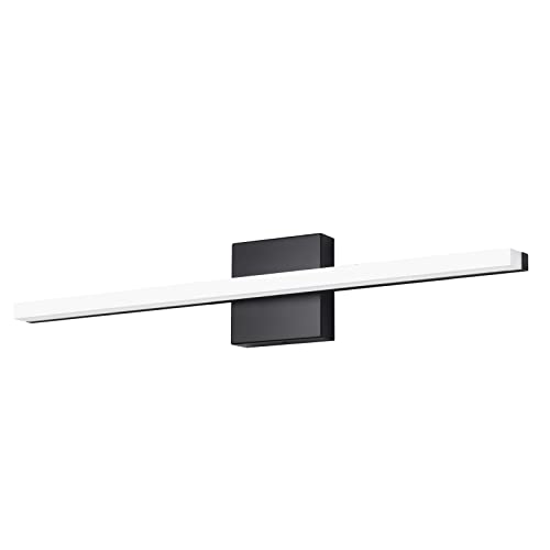 Image of Modern LED Vanity Lights for Bathroom, 24IN 14W Daylight White Black Bathroom Light Fixtures