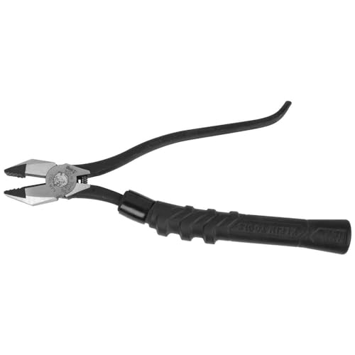 Klein Tools M2017CSTA Slim Head Ironworker Pliers Made in USA Milkers Cushion Grip Side Cutters with Aggressive Knurl 9-Inch