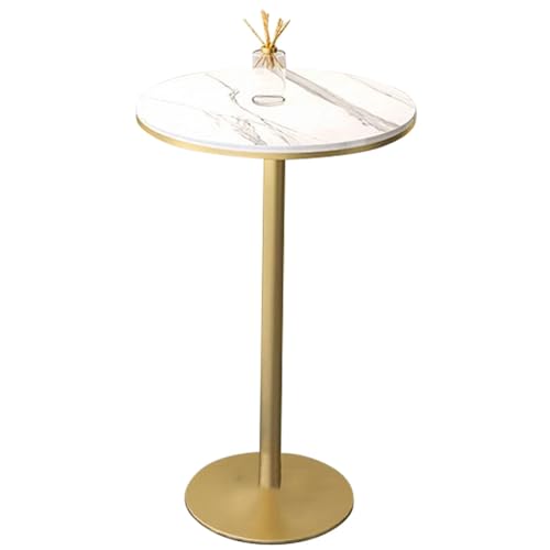 Failjierue Mesa Auxiliar de Lujo para Bar, bistró, Pub, Mesa Auxiliar pequeña con Cubierta de mármol para Desayuno, Bar, Cocina, Comedor, Muebles de Pub(55x75cm)