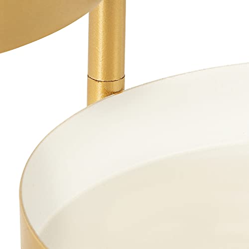 Image of Kate and Laurel Finn 3-Tiered Plant Stand; 7.25 x 7.25 x 10; White and Gold; Decorative Layered Tabletop Plant Stand for Display and Storage
