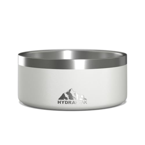 Hydrapeak bol pour chien, acier inoxydable antidérapant, 4 tasses, blanc