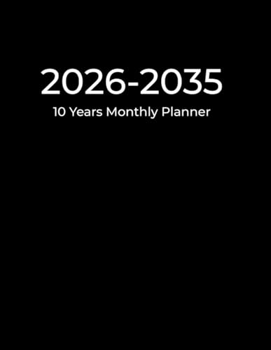 10 Years Monthly Planner 2026-2035: January 2026 To December 2035 Schedule Organizer | Black Cover image 2
