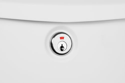 Image of Architectural Mailboxes Parkside Locking Wall Mount Mailbox, White, Medium | Galvanized steel build with a steel cam lock and key drop box and weather-resistant outdoor construction.