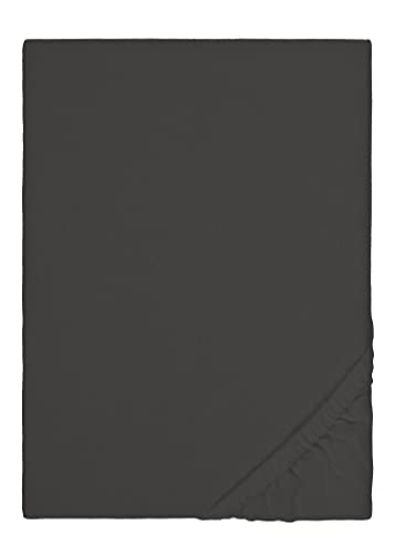 biberna Feinbiber Spannbetttuch 90x200-100x200 cm grau | 100% Baumwolle Flanell | Spannbettlaken Biber für Einzelbetten | Made in Germany | weich & mit Rundumgummizug | Modell 0002744