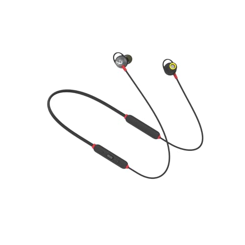 Image of Infinity - JBL Glide 120, in Ear Wireless Earphones with Mic, Deep Bass, Dual Equalizer, 12mm Drivers, Premium Metal Earbuds, Comfortable Flex Neckband, Bluetooth 5.0, IPX5 Sweatproof (Black & Red)