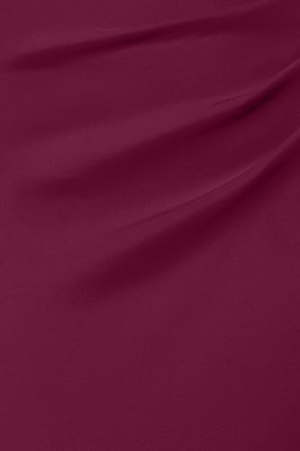 Image of Xscape Women's Long Bodycon Formal Evening Gown with Cap Sleeves, Asymmetrical Neckline, Ruched Bodice and Front Slit