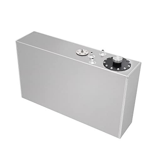 17 Gallon Aluminum Race Drift Fuel Cell Tank with Level Sender Caps (Silver)
