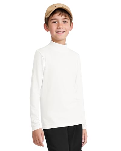 Image of Auranso 3 Pack Boys Girls Turtleneck Kids Long Sleeve Shirts Solid Warm Unisex Turtle Neck Top