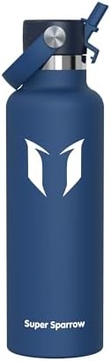 Sparrow Insulated Water Bottle - 350ml/500ml/750ml/1L/1.2L - FlipFlow Metal Water Bottles with Straw Lid - BPA Free - Leakproof Stainless Steel Flask for Sport, Gym, School, Outdoor, Travel - View 3
