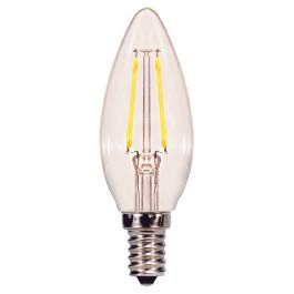 SatcoB11 E12 (Candelabra) Filament LED Bulb Soft White 25 Watt Equivalence 2 pk