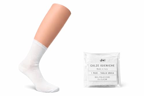 Chaussettes hygiéniques jetables DAC fabriquées en Italie en lot de 20 paires de couleur blanche