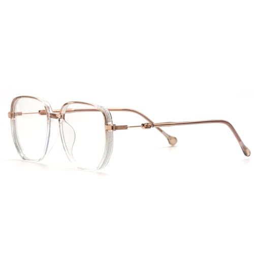 KAEOISFU Übergroße glänzende Lesebrille 1,0 für Männer und Frauen, Anti-Blaulicht-Computerlesegerät, Stilvoll Computerbrille, Großem Rahmen Anti-Augenermüdung Leser Brille