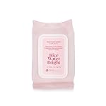 The Face Shop Rice Water Bright Makeup Remover Wipes for Face with Rice Extract, Brightening, Moisturizing, Infused with Cleansing Milk, Vegan Disposable Cleansing Facial Wipes, Korean Skin Care