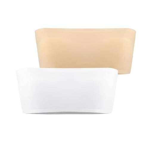 Phennie's Girls Strapless Bandeau Bra Training Bras Wireless Light Padded Bralette