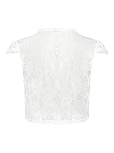 Jhaoyu Girls Floral Lace Bolero Shrug Wedding Flower Girls Dress Cover Up Cardigan2