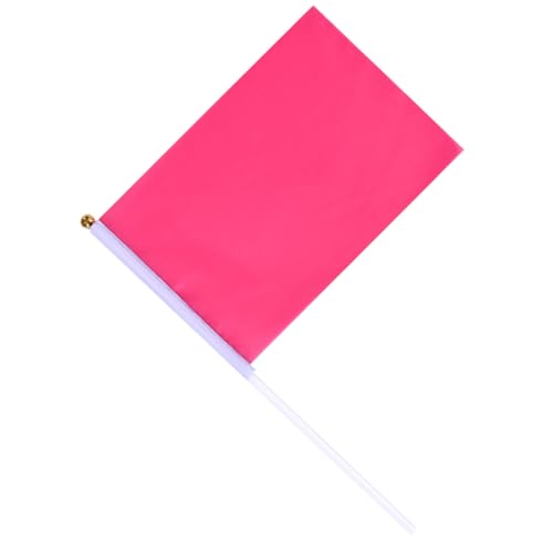 PAMINGONO Lot de 50 Mini Drapeaux Roses Carrés en Polyester, Légers et Portables, pour...