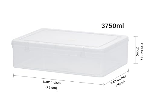 Image of Sthavir Premium Plastic Storage Boxes, Transparent Containers, Large Boxes With Lock System for Jewellery /Medicines /Stationery /Cosmetics /Accessories - 28x19x7 Cm - 3750 ML - Pack of 6 (Size No. - 8)
