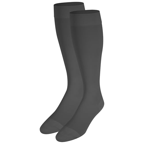 NuVein Medical Compression Stockings, 15-20 mmHg Support for Women & Men, Knee Length, Closed Toe, Black, 3X-Large