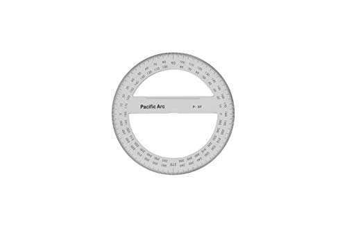 Pacific Arc's 6 Inch 360 Degree Plastic Circular Protractor Clear