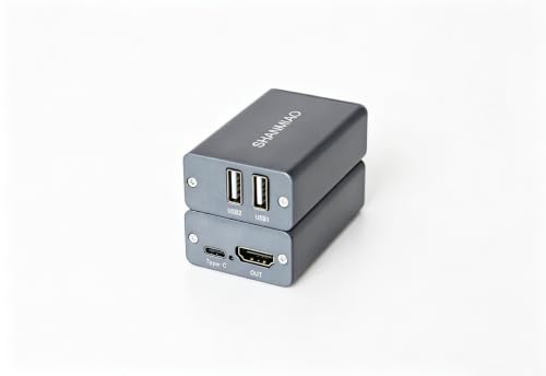 Shanmiao 4K@30Hz UVC to HDMI Converter with Power Delivery,USB to HDMI for DJI Osmo Action 4 Action 5 Pocket 3 Insta360 Camera Webcam,to TV Monitor Capture Card for Live Stream Broadcast