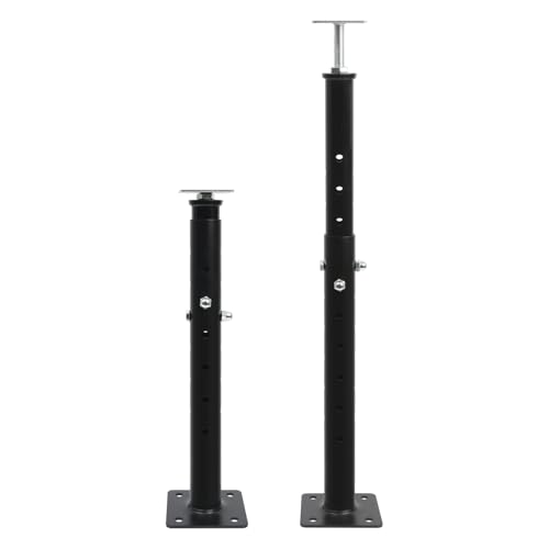 Image of 4-Pack House Floor Jacks, 19-35 Inch Adjustable Steel Posts, Black
