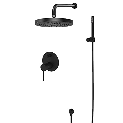 Ensemble de douche de salle de bains mural noir pour une relaxation quotidienne absolue