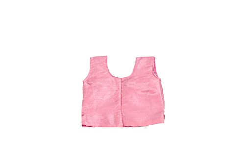 Green Dupion Silk Lehenga Choli Set, Kids Sleeveless Lehenga Choli4