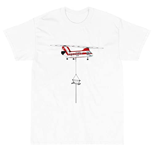 Flyboy Toys Custom Helicopter with Tower T-Shirt HELI2F5BV107IIT-RB1 White