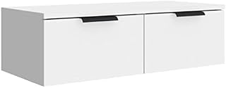 vidaXL Wall Cabinet Floating TV Unit Sideboard Entertainment Centre Wall Mounted Hanging Cabinet TV Console Media Unit White Engineered Wood