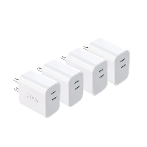 20W Type C Charger, Dual USB C Port Power Adapter Charger, Block Charging Charger for iPhone 18Pro Max/18Pro/17/16/15【4-Pack 】 - image 1