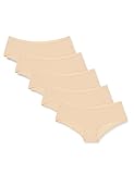 Iris & Lilly Damen Freche Hipster-Unterwäsche Baumwolle, 5er-Pack, Beige, 38