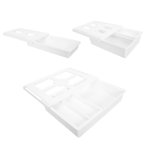 Organizador de cajones bajo escritorio jojofuny 3 piezas con 3 cajones plásticos autoadhesivos, diseño combinado para oficina o espacio de trabajo en casa miniatura 1
