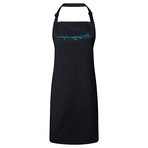 Tablier cuisine noir antitache avec motif avion militaire URSS pour cuisiner proprement