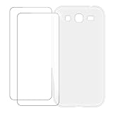 UOGNADGD Screen Protector and Case for Galaxy Mega 5.8 I9150 - White