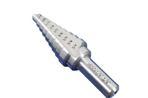 Image of TEMO M35 Cobalt Double Straight Flute Step Drill Unibit, 9 Size 1 /4 Inch To 3 /4 Inch, 3 /8 Inch Shank