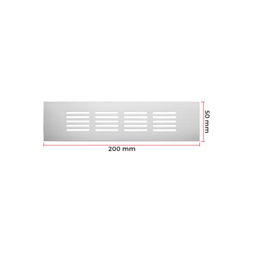 Grade de Ventilação de Alumínio para Arejar Closet, 50x200 mm