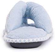 MUK LUKS womens Women's Darlene Micro Chenille Thong Slipper, Freesia Blue, Large US | Image 2
