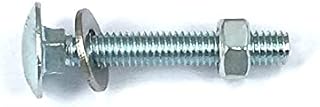 Carriage Bolt M6 x 150mm, Cup/Dome head Square neck with Hex Nut and Washer - Zinc Plated (Pack of 12)