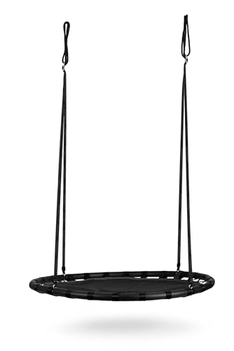 Neo-Sport Huśtawka Ogrodowa Dla Dzieci Bocianie Gniazdo 110 cm Czarny Swingo