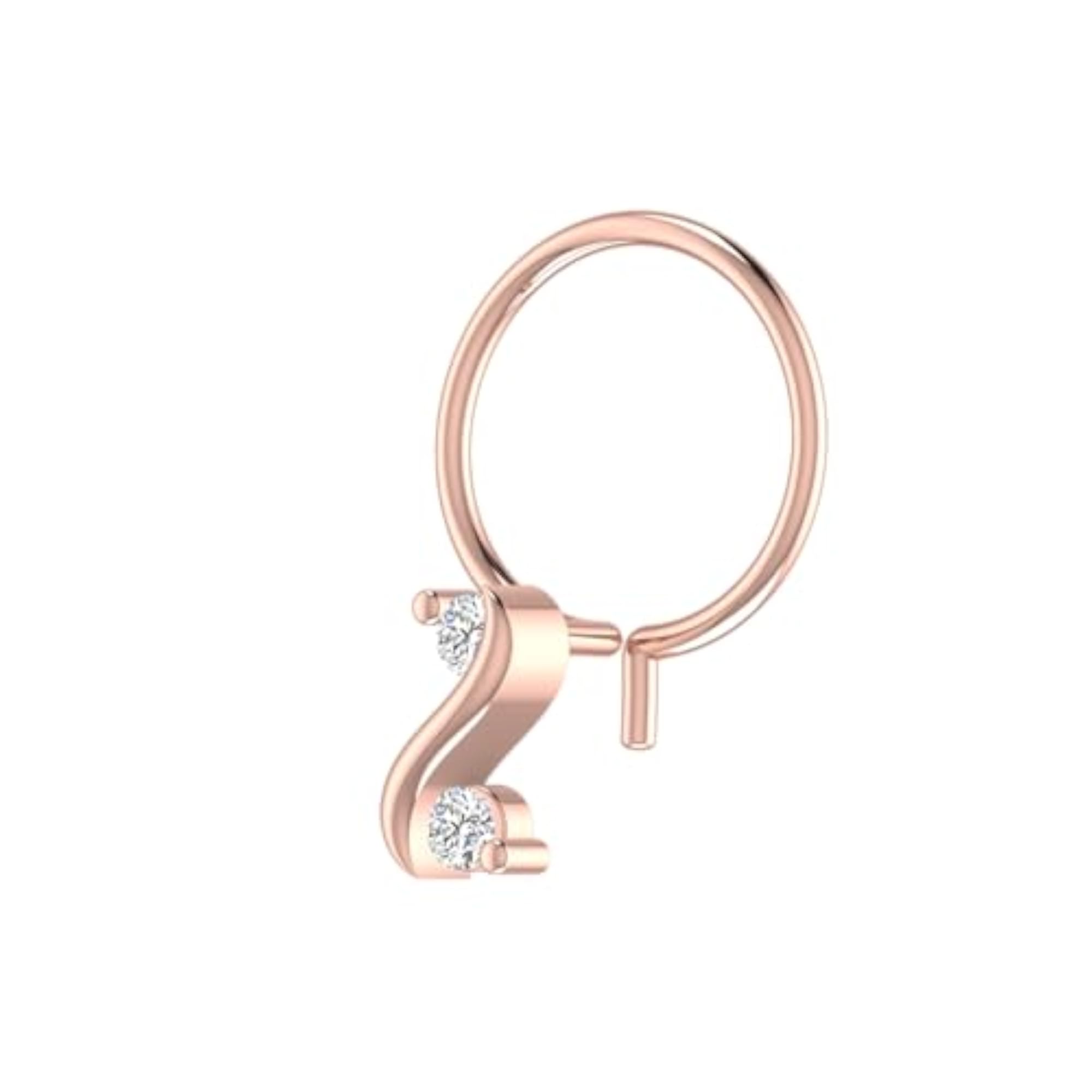 Women's 14Kt Rose Gold Stud Nosering
