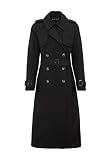 HALLHUBER Wadenlanger Trenchcoat aus weichem Baumwolle-Mix gerade geschnitten Black, 42