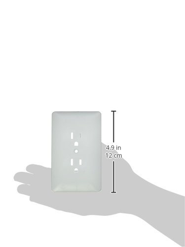 Taymac Mw2000W Masque 2000 Series 1-Gang Nonmetallic Decorator Style Duplex Cover-Up Wall Plate, White, 5-Pack #TOP6