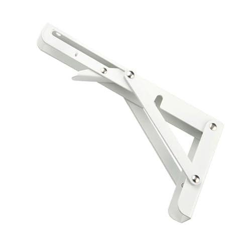 LOORGVEL Soporte Plegable de Acero Inoxidable Escuadra Triangular Resistente para Estanterías de Mesa y Banco Montaje Pared Color Blanco Ahorro de Espacio y Alta Durabilidad